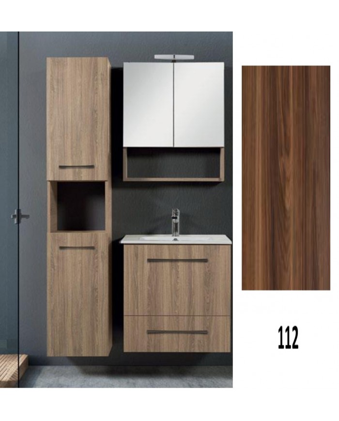 Έπιπλο Μπάνιου MDF Laminate Dual M 60cm Βάση, νιπτήρας, καθρέπτης  Στήλη: