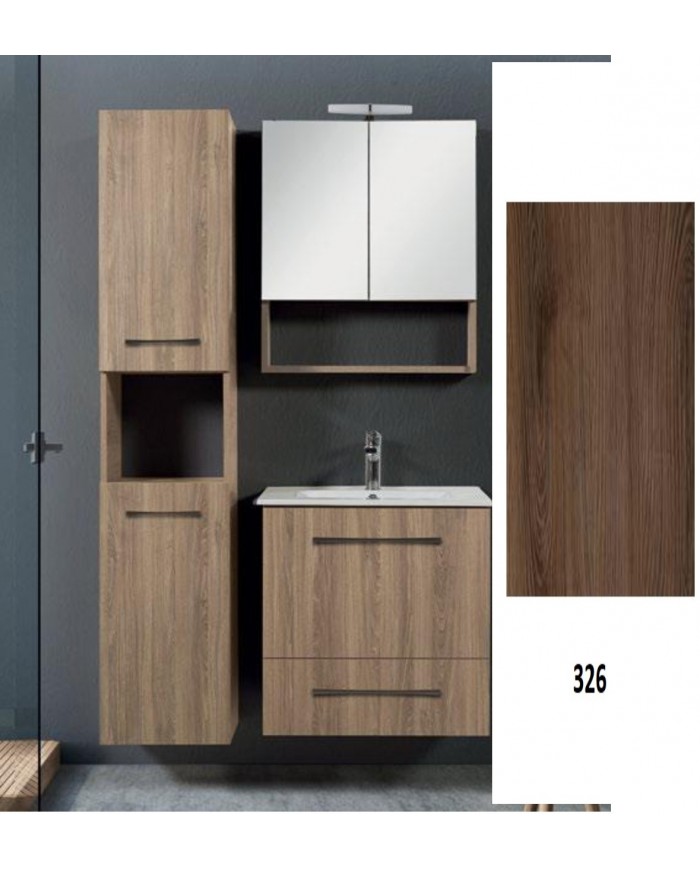 Έπιπλο Μπάνιου MDF Laminate Dual M 60cm Βάση, νιπτήρας, καθρέπτης  Στήλη: