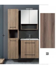 Έπιπλο Μπάνιου MDF Laminate Dual M 60cm Βάση, νιπτήρας, καθρέπτης  Στήλη: