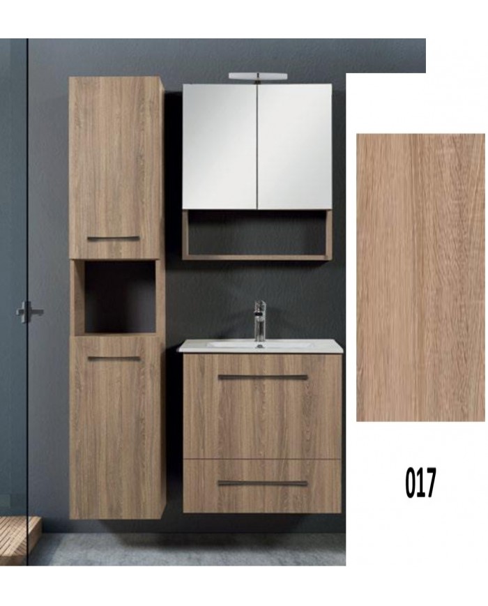 Έπιπλο Μπάνιου MDF Laminate Dual M 70cm Βάση, νιπτήρας, καθρέπτης  Στήλη: