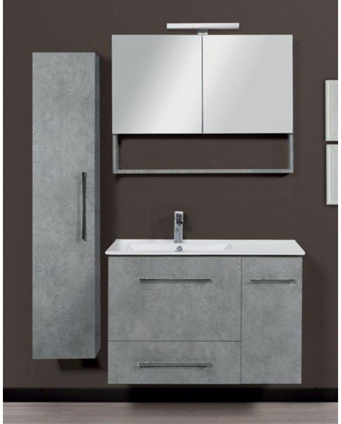 Bathroom Furniture MDF Laminate Dual M 90cm Base, washbasin, mirror Column: