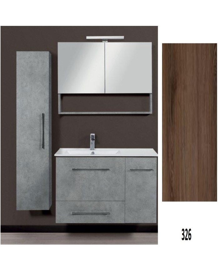 Bathroom Furniture MDF Laminate Dual M 90cm Base, washbasin, mirror Column:
