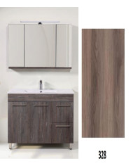 Έπιπλο Μπάνιου Καλλιστώ MDF Laminate με PVC 90 cm Βάση, Νιπτήρας, Καθρέπτης-Κρυφοντούλαπο