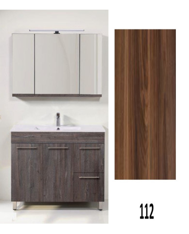 Bathroom Furniture Kallisto MDF Laminate with PVC 100 cm Base, Sink, Mirror-Cloakroom