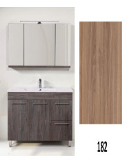 Έπιπλο Μπάνιου Καλλιστώ MDF Laminate με PVC 100 cm Βάση, Νιπτήρας, Καθρέπτης-Κρυφοντούλαπο