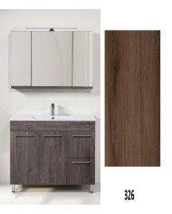 Έπιπλο Μπάνιου Καλλιστώ MDF Laminate με PVC 100 cm Βάση, Νιπτήρας, Καθρέπτης-Κρυφοντούλαπο