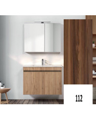 Έπιπλο Μπάνιου MDF Laminate με PVC Sunny 60 cm Βάση, Νιπτήρας, Καθρέπτης-Κρυφοντούλαπο