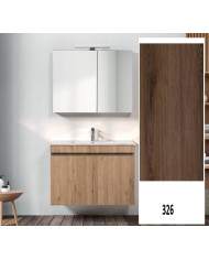 Έπιπλο Μπάνιου MDF Laminate με PVC Sunny 60 cm Βάση, Νιπτήρας, Καθρέπτης-Κρυφοντούλαπο