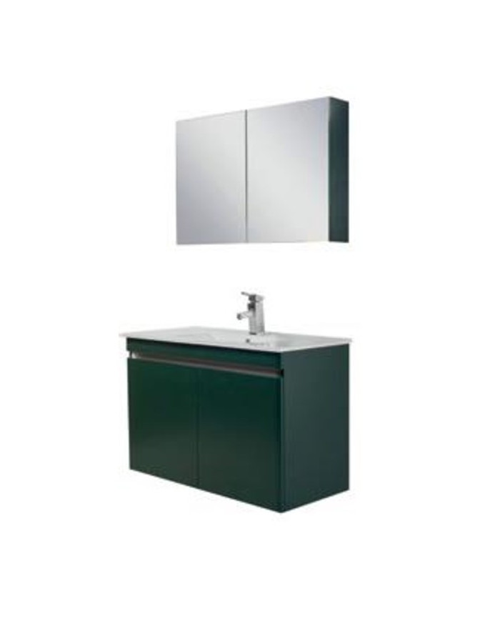 Sunny Bathroom Furniture MDF White Lacquer Base, Washbasin, Mirror-Cloak