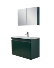 Sunny Bathroom Furniture MDF White Lacquer Base, Washbasin, Mirror-Cloak