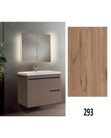 Bathroom Furniture "Aphrodite Mix & Match" 70/80 Mabo MDF Laminate, Base, Sink, Mirror, Vanity with LED Lighting
