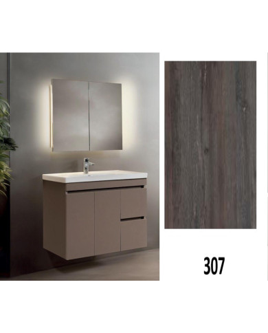 Bathroom Furniture "Aphrodite Mix & Match" 70/80 Mabo MDF Laminate, Base, Sink, Mirror, Vanity with LED Lighting