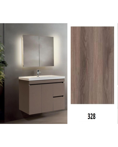 Bathroom Furniture "Aphrodite Mix & Match" 70/80 Mabo MDF Laminate, Base, Sink, Mirror, Vanity with LED Lighting