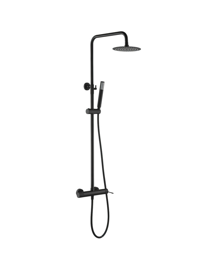 Στήλη Ντουζ Επεκτεινόμενη 2 Εξόδων Imex Line Μαύρο Ματ με Μπαταρία & Ανακλινόμενη Κεφαλή & Τηλέφωνο (BDD038/NG)