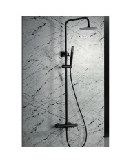 Στήλη Ντουζ Επεκτεινόμενη 2 Εξόδων Imex Line Μαύρο Ματ με Μπαταρία & Ανακλινόμενη Κεφαλή & Τηλέφωνο (BDD038/NG)