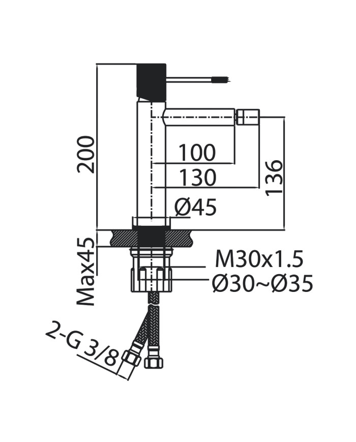 Imex Line Bidet Mixer Tap Matte Black (BDD038-2NG)