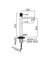 Tall Brass Basin Mixer Imex Line Black Matt (BDD038-3NG)