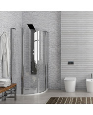 Semicircular Shower Cabin Karag Panex 200 Chrome Transparent Crystal 90x90x190cm (5206836050201)