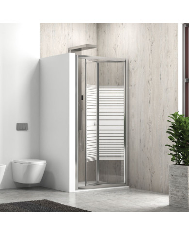 Cabin Sliding Entrance Door (wall-to-wall) Crystal Screen Printing M4S Cromo KARAG 86x180cm (5206836301044)