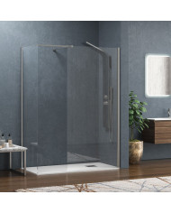 Fixed Shower Panel Divider with Clear Glass 8mm Karag Walkin 2 Cromo 60x200cm (5206836738666)