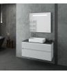 Bathroom Furniture Drop Luxus 100 White-Top-2 Stand, Washbasin, Mirror