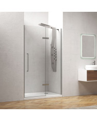 Καμπίνα από τοίχο σε τοίχο με διάφανο κρύσταλλο TINOS 400 Cromo KARAG 140x200cm