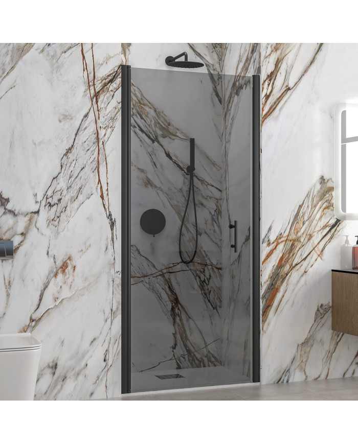 Cabin Opening Entrance Door (wall-to-wall) with Fume Crystal Karag S 28 Alto Porta Black 90x200cm (5206836662596)