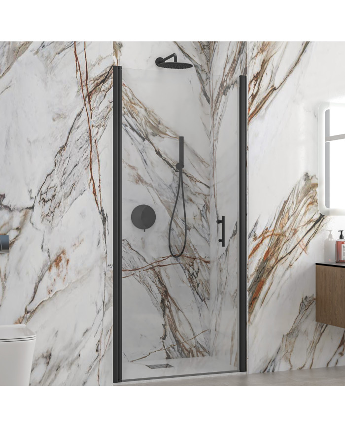 Cabin Opening Entrance Door with Transparent Glass Karag S 28 Alto Porta Black 80x200cm (5206836662527)