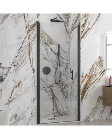 Cabin Opening Entrance Door (wall-to-wall) with Transparent Glass Karag S 28 Alto Porta Black 90x200cm (5206836662541)