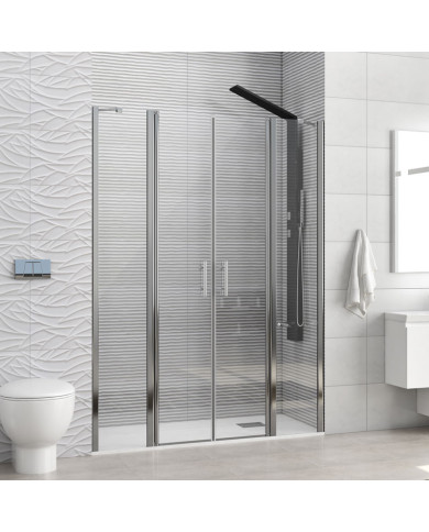 Cabin Opening Entrance Door (wall-to-wall) with transparent glass Karag Panex 700 Cromo KARAG 165x190cm (5206836056548)