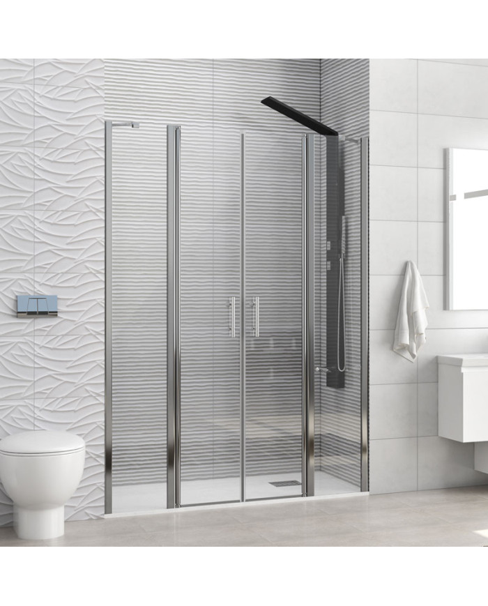 Cabin Opening Entrance Door (wall-to-wall) with transparent glass Karag Panex 700 Cromo KARAG 175x190cm (5206836056555)