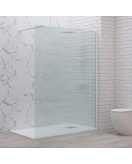 Fixed Shower Partition Panel Fluted Safety Glass 8mm Karag Walkin 1 White 100x200cm (5206836656892)