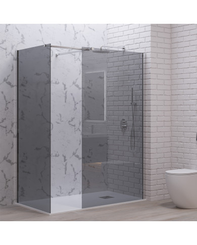 Σταθερό Διαχωριστικό Ντουζιέρας με Νανοτεχνολογία Fume Κρύσταλλο 8mm Karag Walkin 2 Cromo 100x200cm (5206836662961)