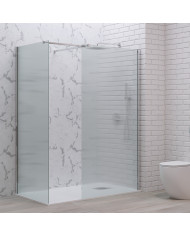 Σταθερά διαχωριστικά ντουζιέρας με flute κρύσταλλο WALKIN 2 Cromo KARAG 140x200cm