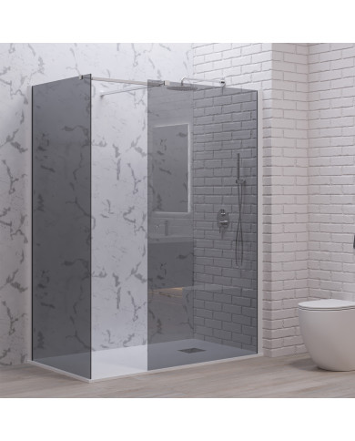 Σταθερό Διαχωριστικό Πάνελ Ντουζιέρας Fluted Κρύσταλλο 8mm Karag Walkin 2 White 80x200cm (5206836663104)