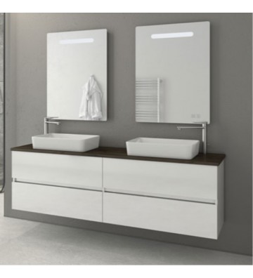 Bathroom Furniture Drop Luxus 160 White Base, Washbasin, Mirror