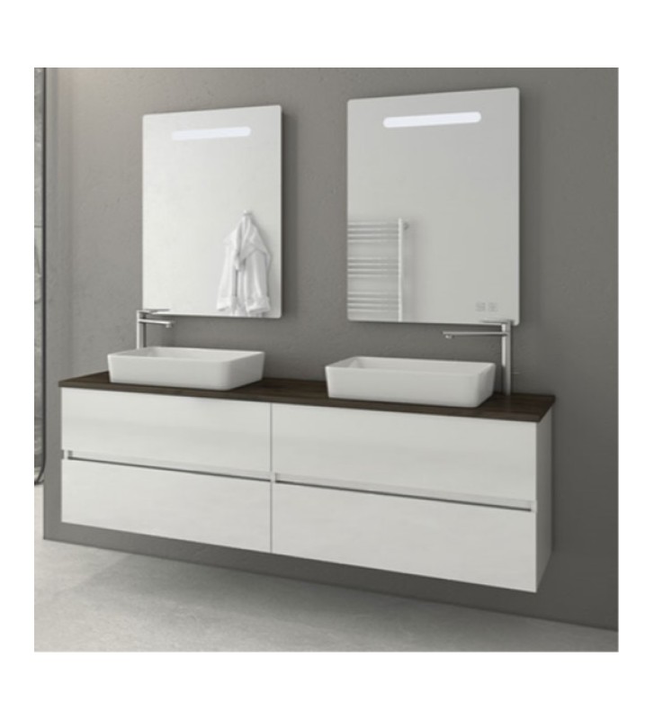 Έπιπλο Μπάνιου Drop LUXUS 160 White Βάση,Νιπτήρας,Καθρέφτης