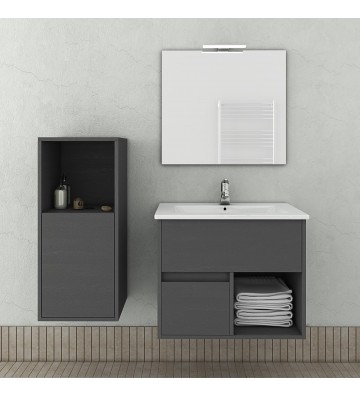 Bathroom Furniture Drop Sorrento 65 Hanging Furniture Stand, Washbasin, Mirror