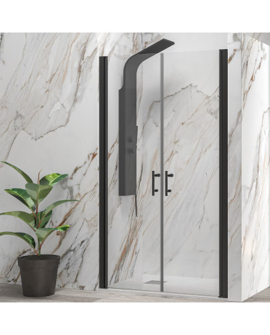 Cabin Opening Entrance Door (wall-to-wall) with Transparent Glass Karag S 28 Alto Sallon Black 70x200cm (5206836652818)