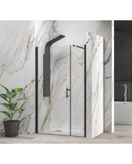 Cabin Opening Entrance Door with Transparent Glass Karag S 5 Alto Black 175x200cm (fixed 90cm) (5206836737553)