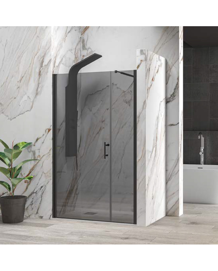 Cabin Opening Entrance Door with Fume Crystal Karag S 5 Alto Black 175x200cm (fixed 90cm) (5206836737751)