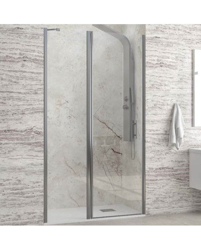 Cabin Opening Entrance Door (wall-to-wall) with transparent glass Karag Panex 400 Alto Cromo 95x200cm (5206836738611)