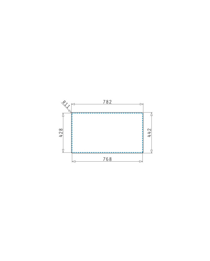 Pyramis Inox Astris Brushed Flat (74X40) 1B 101028601