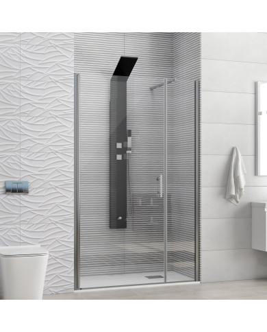 Cabin Opening Entrance Door with Transparent Glass Karag S 5 Alto Cromo 100x200cm (fixed 30cm) (5206836697253)