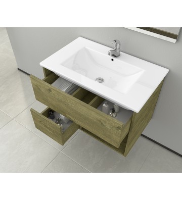 Bathroom Furniture Drop Sorrento 75 Hanging Furniture Stand, Washbasin, Mirror