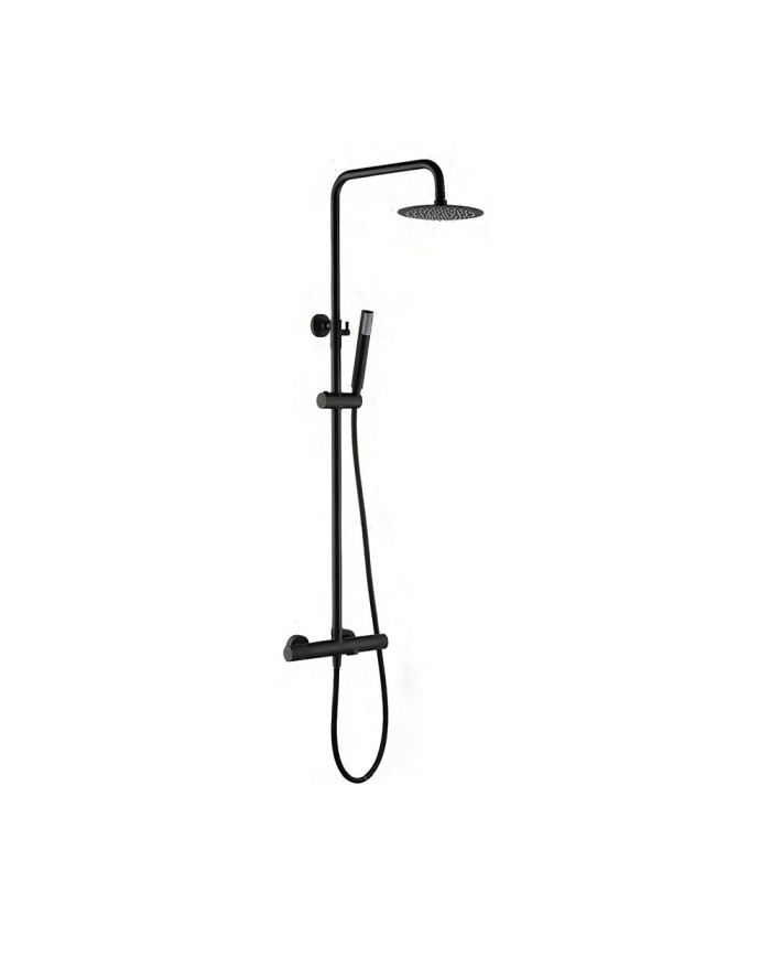 Imex Line 3-Outlet Extendable Shower Column Matt Black with Thermostatic Mixer & Head & Telephone & Handshower (BTD038-B/NG)
