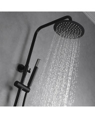 Imex Line 3-Outlet Extendable Shower Column Matt Black with Thermostatic Mixer & Head & Telephone & Handshower (BTD038-B/NG)
