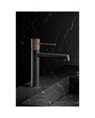 Imex Line Brass Basin Mixer Tap, Matte Champagne Grey (BDD038-1GC)