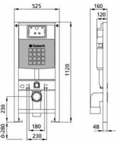 Σετ Εντοιχιζόμενο Καζανάκι Geberit Delta & Πλακέτα χειρισμού Delta & Λεκάνη Hanne Reme Tornado L 490 & Κάλυμμα Soft Close