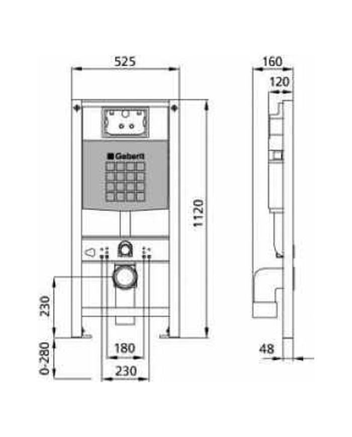 Σετ Εντοιχιζόμενο Καζανάκι Geberit Delta & Πλακέτα χειρισμού Delta & Λεκάνη Hanne Reme Tornado L 490 & Κάλυμμα Soft Close